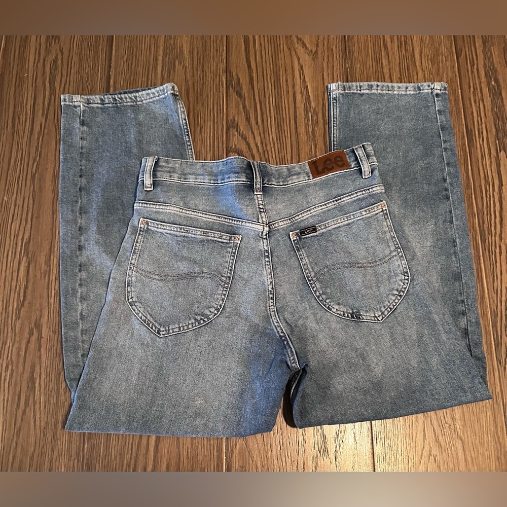 Lee Medium Blue Straight Leg Denim Jeans